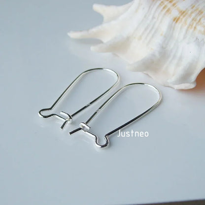 ear hook,31.5*13*0.9mm solid 925 sterling silver earring wire Hook, kidney shaped earring hoop hooks,sold by pair ,1pair