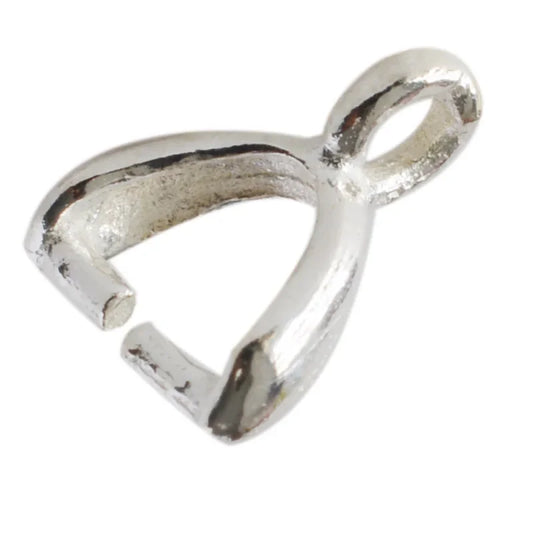 Solid 925 Sterling Silver Small Pinch Clip Bail Pendant Clasps Connector, jewelry DIY silver findings/components