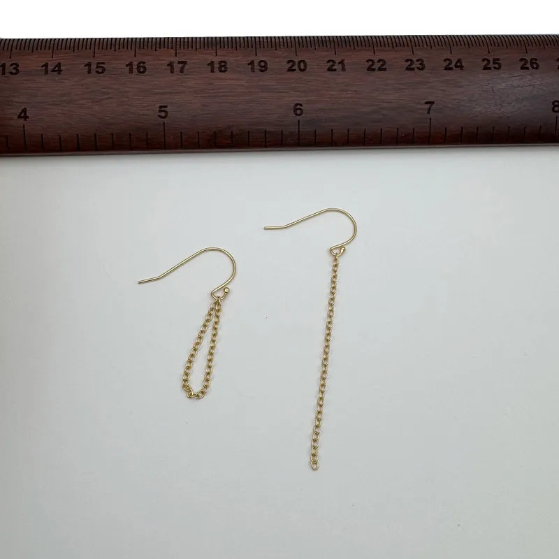 1Pair Solid 925 Sterling Silver Earring Hooks with 4CM Wires DIY Accessories Making for Circle Beads