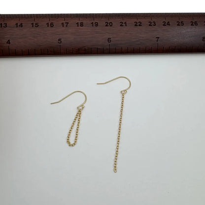 1Pair Solid 925 Sterling Silver Earring Hooks with 4CM Wires DIY Accessories Making for Circle Beads