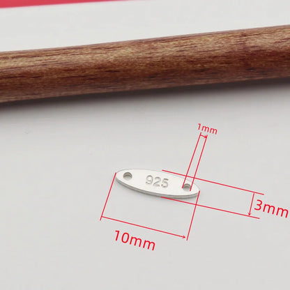 1 Piece 925 Sterlng Silver Connectors Double Hole DIY Tag Making Accessories Jewelry Necklace Bracelets