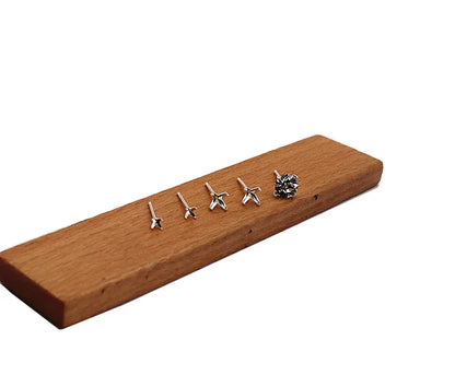 1 Pair  S925 Sterrling Silver Blank Earring Post Stud 4 Claw Plating with 2.5 3 4 5 6 8mm Pad for DIY Jewelry Findings Making