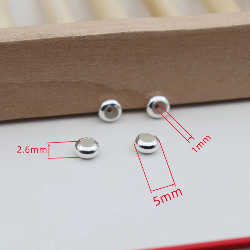 1PCS Solid 925 Sterling Silver Beads Rubber Inside Plug Telescopic DIY Jewelry Accessories Making Components Finding
