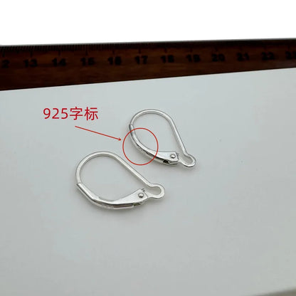 1Pair Solid 925 Sterling Silver Earring Hooks French Ear 15mm DIY Jewelry Making Accessories Finding Components