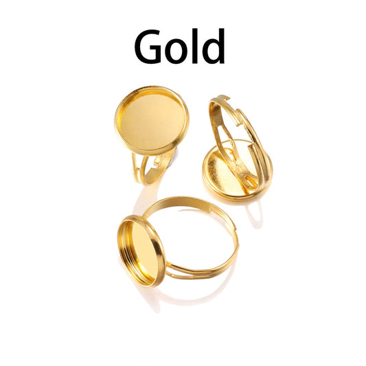 10 Stück verstellbare Ringbasis für Glascabochons