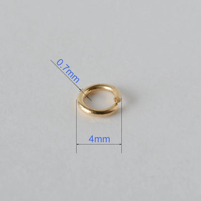 Solid 18k Karat Yellow Gold Open Jump Ring  Au750 18ct  Circle Split for Necklace Jewelry Findings and Components
