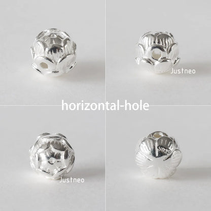 925 Sterling Silver lotus beads, DIY Silver Loose beads for Jewelry Making Findings
