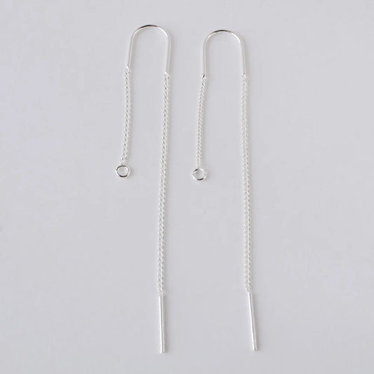 Solid 925 Sterling Silver earring wires with open Loop, earring wires for jewelry making hypoallergenic