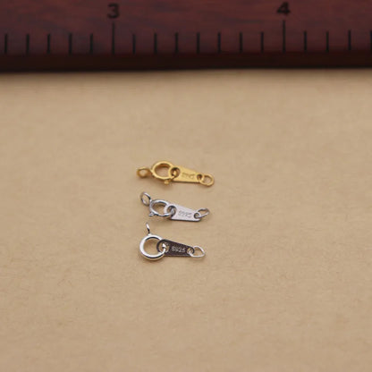 1Set Solid 925 Sterling Silver Double Hole Tag Clasp End Sring Necklace DIY Connector Bracelet String Components Finding