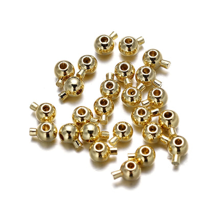 Gold Plated Brass Crimp & End Beads 1mm Hole, 20pcs