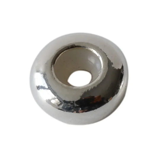 Solid 925 Sterling Silver Rubber Stopper Beads, Stopper Clip Beads Charms with Rubber inside fit Bracelets necklaces For Jewelry