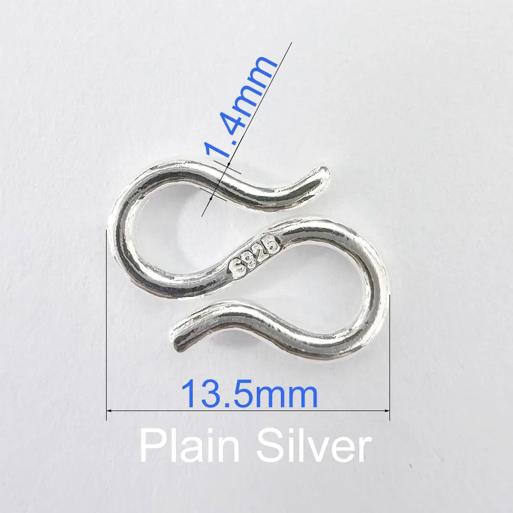 Solid 925 Sterling Silver S-shaped Clasp Hook  ,1piece