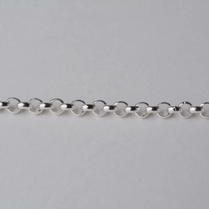 Silver Rolo Chain, 925 Silver Belcher Chains,Sterling Silver Rollo/Rolo Link Cable Chain for jewelry making Sterling Sil