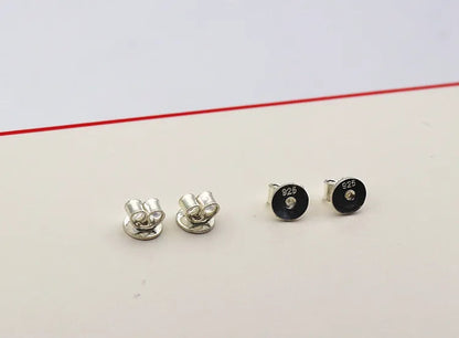 1 Pair Earnut Solid 925 Sterling Silver Original Butterfly Round Stopper Earring Backs for Ear Studs DIY Components for Jewelry