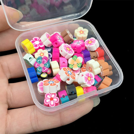 50pcs Plum Blossom Polymer Clay Beads DIY Kit