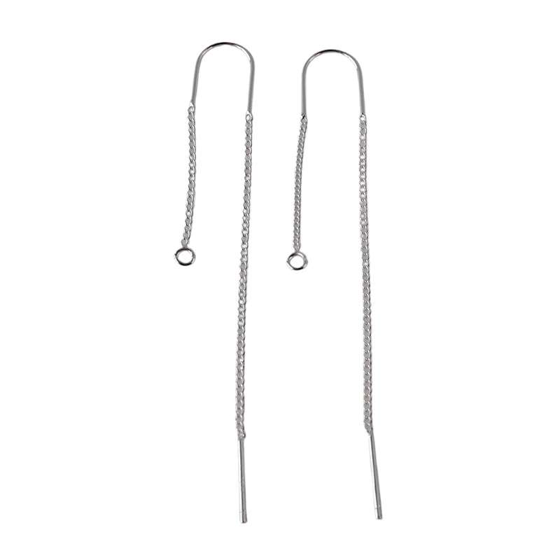 Solid 925 Sterling Silver earring wires with open Loop, earring wires for jewelry making hypoallergenic