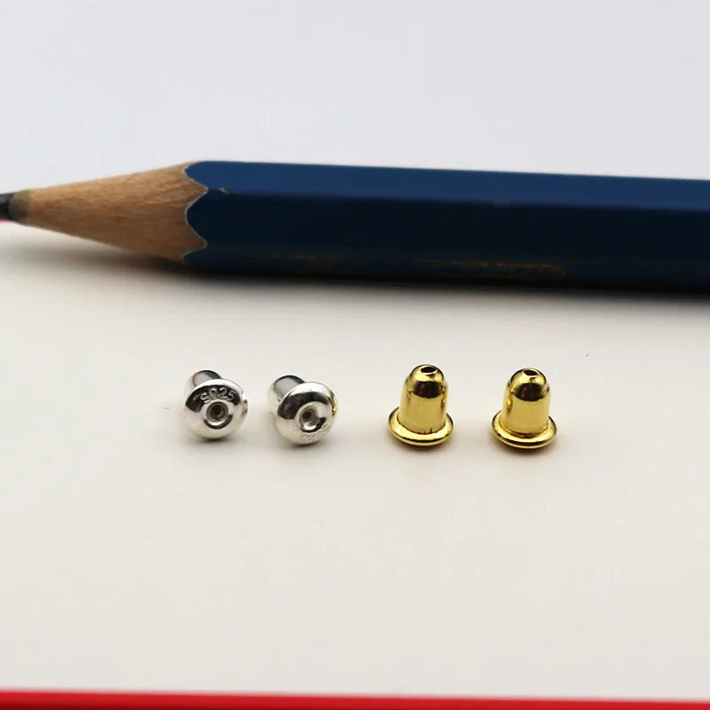 1 Pair 925 Sterling Silver Earring Backs Ear Friction Stopper DIY Jewelry Making Earnut for  Studs   Accessories