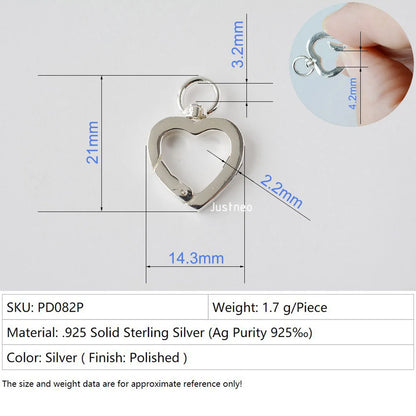 Solid 925 Sterling Silver Clasp,Spring Press Open Hook with Swivel End Ring，Rotatable Buckle for Necklace/Bracelet Jewelry