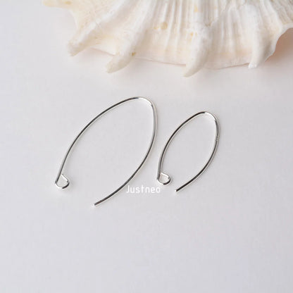 ear hook, solid 925 sterling silver earring wire hooks, sterling silver earring findings components