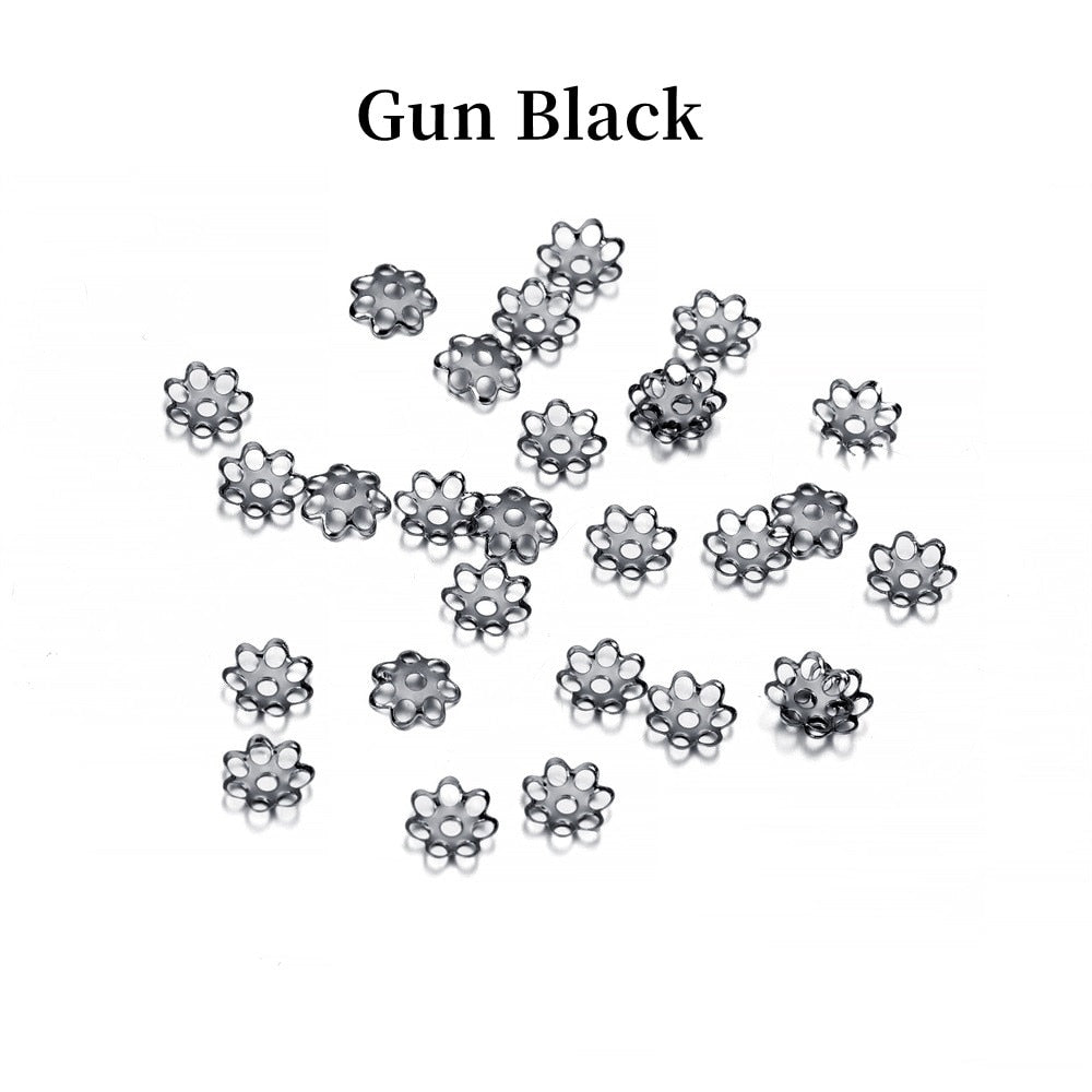 6mm Hollow Flower Metal Spacer Bead Caps, 600pcs