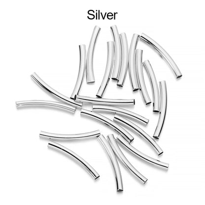 Stripe Copper Curve Tube Spacer Beads 25-30mm, 50-100pcs