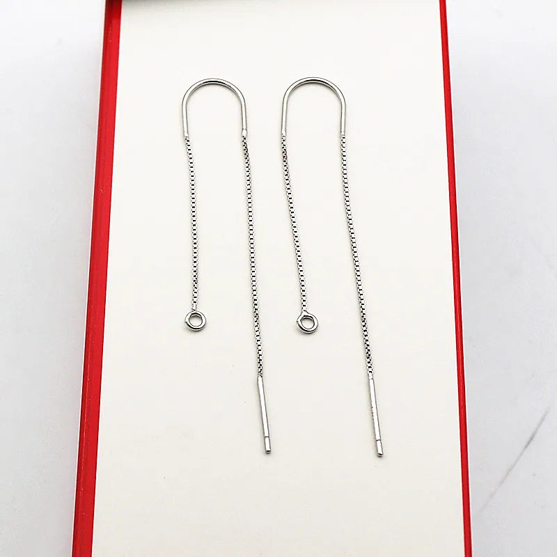 1Pair Solid 925 Sterling Silver Earring Wire Open Loop DIY Jewelry Making for Women Accessories Finding Hypoallergenic 1 Pair