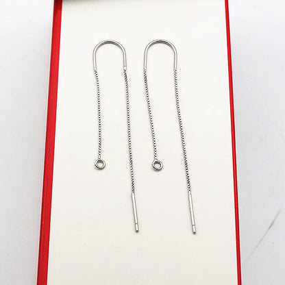 1Pair Solid 925 Sterling Silver Earring Wire Open Loop DIY Jewelry Making for Women Accessories Finding Hypoallergenic 1 Pair