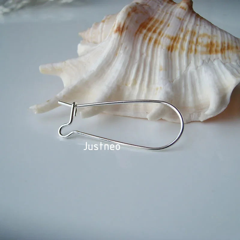 ear hook,31.5*13*0.9mm solid 925 sterling silver earring wire Hook, kidney shaped earring hoop hooks,sold by pair ,1pair