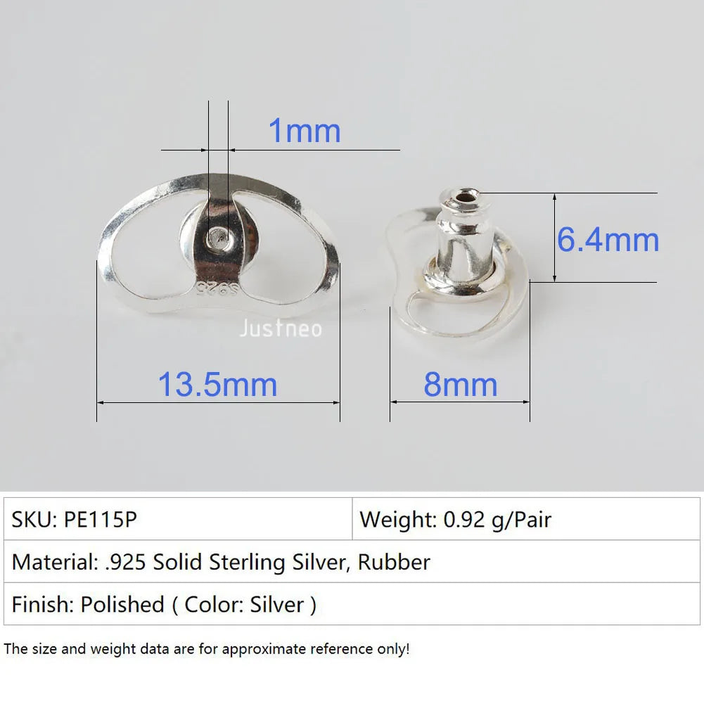 925 Sterling Silver Earring Backs for Droopy Ears, Hypoallergenic Earring Backs for Heavy Earring