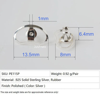 925 Sterling Silver Earring Backs for Droopy Ears, Hypoallergenic Earring Backs for Heavy Earring