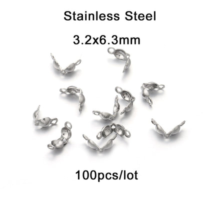 4 x 7 mm Kugelketten-Kalotten-Endklemmen, 100–200 Stück