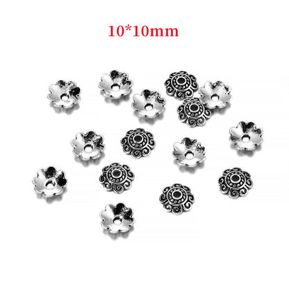 10mm Antique Carved Flower Bead Caps, 50pcs
