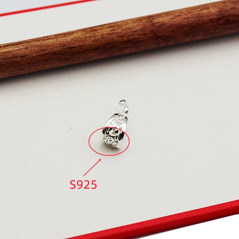 1 PCS Solid 925 Sterling Silver Bail Connector with Open Jump Slider Pendant Clasp Diy Jewelry Making Accessories