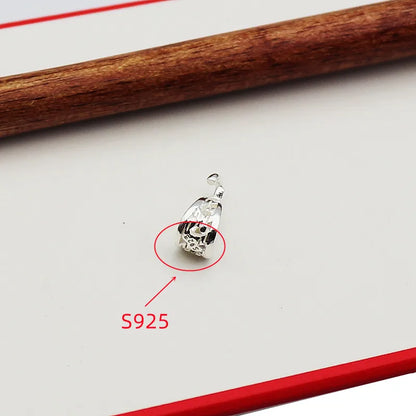 1 PCS Solid 925 Sterling Silver Bail Connector with Open Jump Slider Pendant Clasp Diy Jewelry Making Accessories