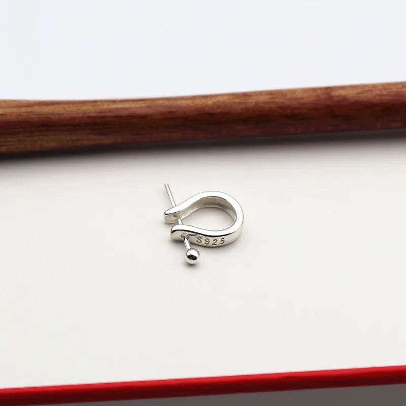 Solid 925 Sterling Silver Pinch Bail Connector Pendant Clasp for Jewelry Necklace DIY Accessories Components