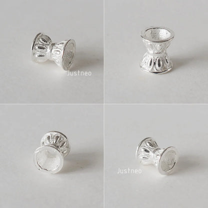 925 Sterling Silver Double Side Flower Beads Caps Spacer Beads for DIY Bracelet Necklace Jewelry Making
