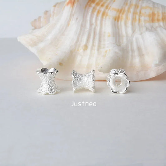 solid 925 sterling silver beads,spacer charm bead with 1.7mm hole jewelry diy components accessories