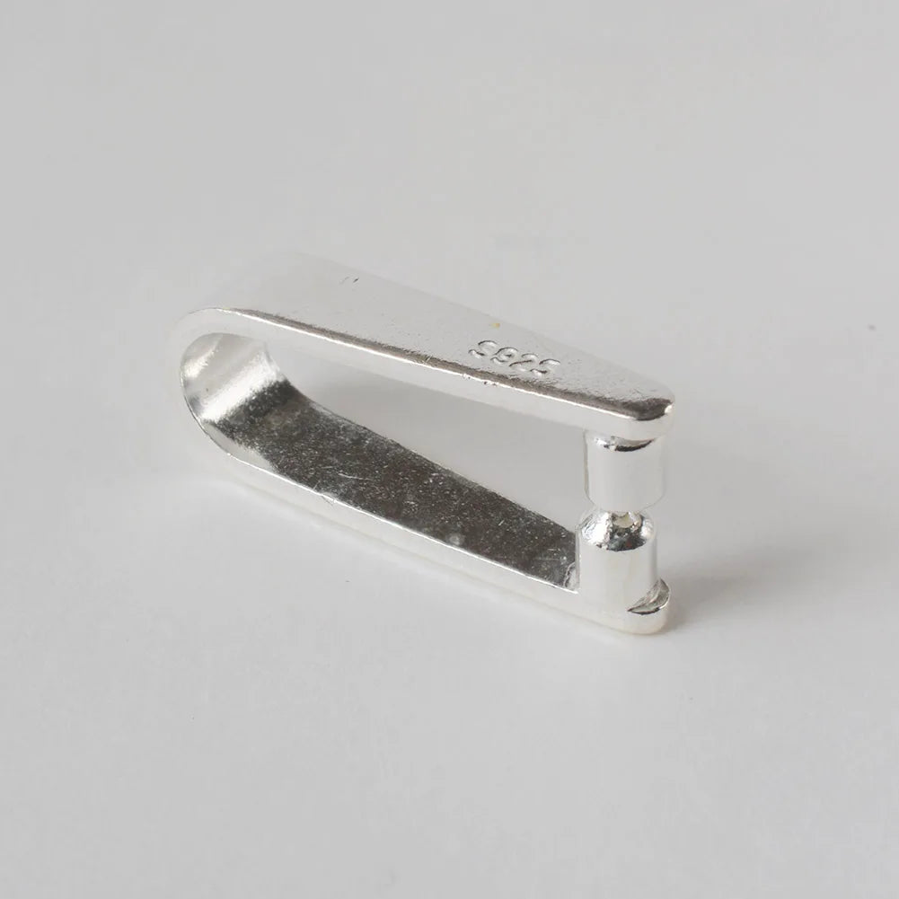 Sterling Silver Clip On Pinch in Pendant Bail Connectors Clasp Slider for Jewelry Making