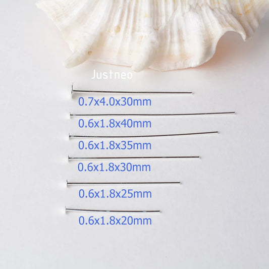 925 Sterling Silver Flat Head Pins, Silver T-pin For Jewelry Making Findings