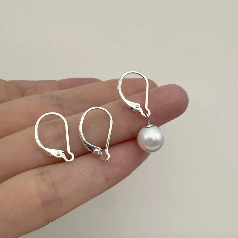 1Pair Solid 925 Sterling Silver Earring Hooks French Ear 15mm DIY Jewelry Making Accessories Finding Components