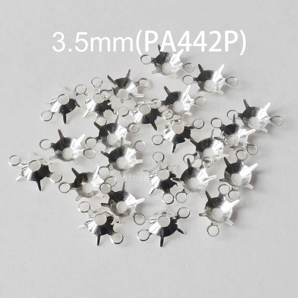 925 Sterling Silver CZ Link Connector Component blanks Settings With Double Loops for Jewelry Making Findings