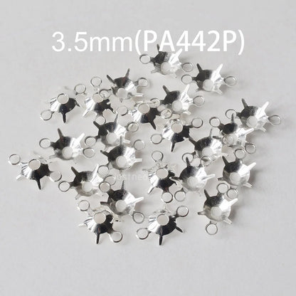 925 Sterling Silver CZ Link Connector Component blanks Settings With Double Loops for Jewelry Making Findings