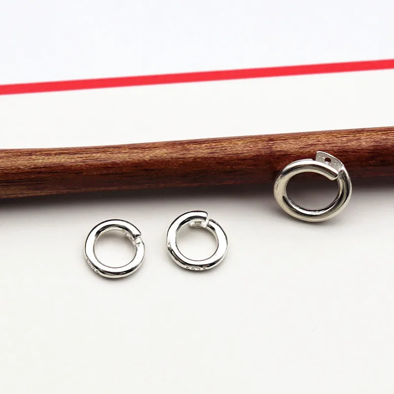 Solid 925 Sterling Silver DIY Jewelry Pendant Connector Bails Clasp Round Components Finding Accessories Making