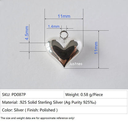 925 Sterling Silver Heart-shaped Charm