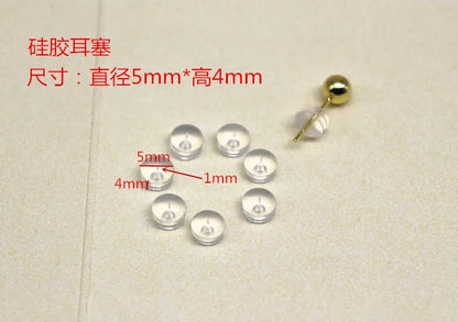 10 Pairs Earring Back with Silicon DIY Accessories for Jewelry Making Components Earring Post Earnut