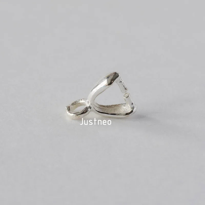 Solid 925 Sterling Silver Small Pinch Clip Bail Pendant Clasps Connector, jewelry DIY silver findings/components