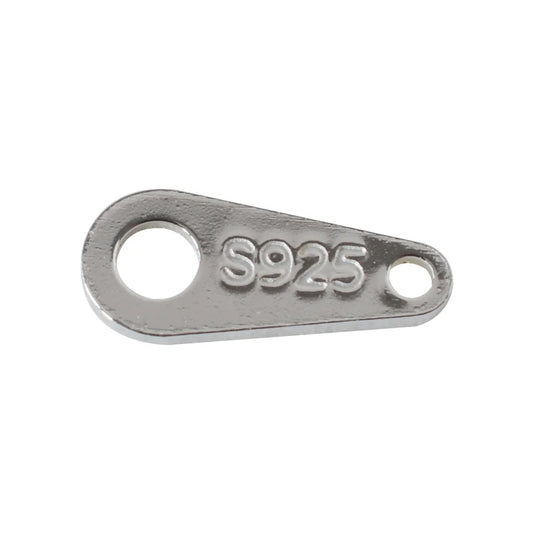 Sterling Silver Small Chain Tab End Tags Clasp Connector Jewelry Making, Silver Tag Jewelry Findings