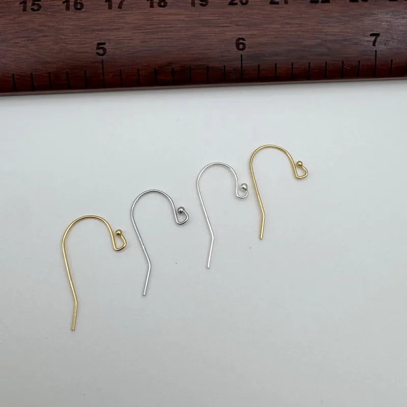 1Pair Solid 925 Sterling Silver Earring Hooks 0.6mm DIY Accessories Making Ear Hook in Various Color Components Finding