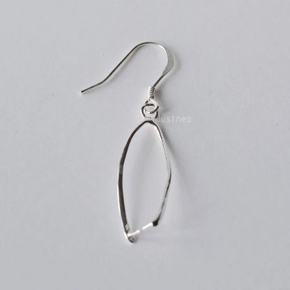 Solid .925 Sterling Silver Fish Hook Ear Wires with Pinch Bails, Silver Pendant Clasp Earring Hooks for DIY Jewelry Making