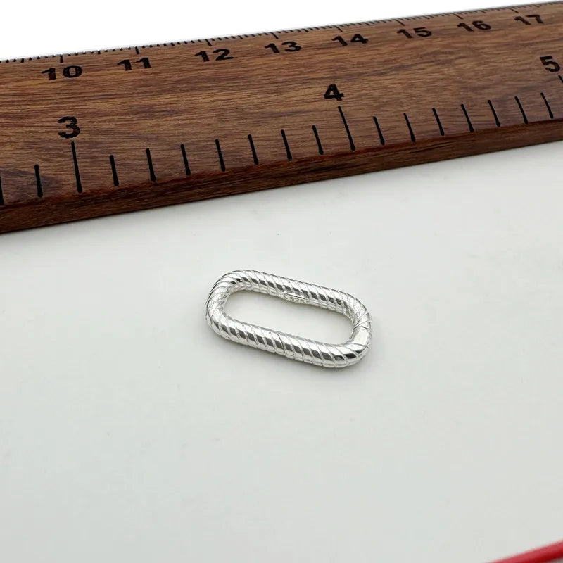 1Piece Solid 925 Sterling Silver Spring Clasp Square for Necklace Bracelet DIY Accessores Connector Jewelry Finding